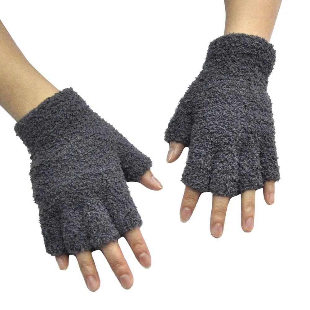 Gloves Mitten fingerless gloves Unisex Fleece Half-Fingers Fuzzy Adult warm gloves Winter handschoenen guantes mujer luvas