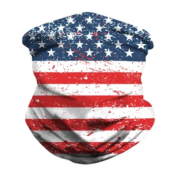 

Seamless Magic Head Scraf American Flag Printed Outdoor Hiking Insect Protective Head Scarf Multi-function Riding Face Cover