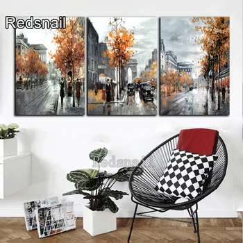 

Abstract Street View Town 5D DIY Diamond Painting Cross Stitch Diamond Full Square Rhinestone Embroidery 3d Picture 3 pcs TT2721