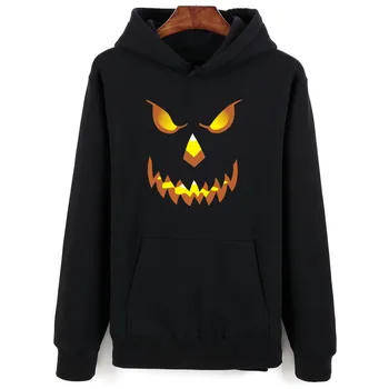 

Hot Sale 2019 Halloween hoodie Pumpkin Funny Print Hooded Cartoon Hoodies Winter Design Mens Hoodies Sweatshirts warm shirts