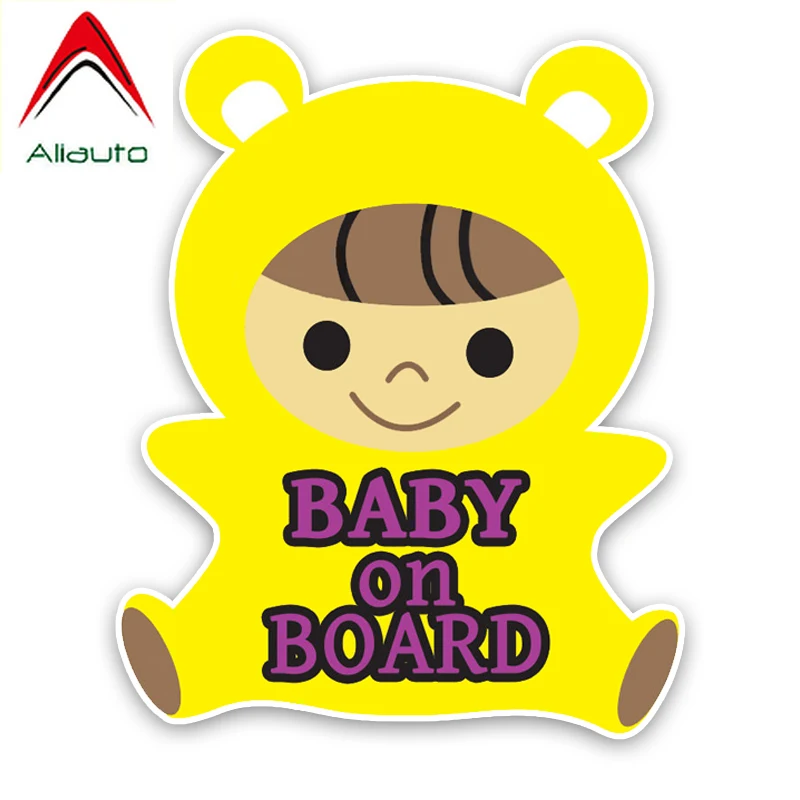 Aliauto Warning Car Sticker Lovely Baby on Board Cartoon Vinyl Decal Cover Scratches for Mercedes Prius Touran Gti 17cm*14cm | Автомобили