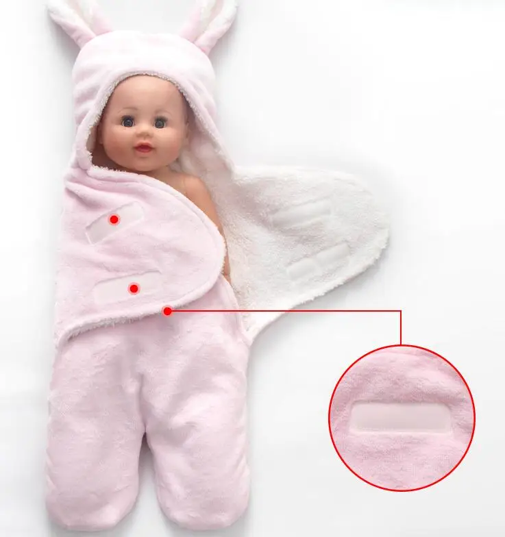 Newborn Baby Swaddle Wrap Blanket Fleece Super Soft Hooded Envelope Baby  Sleepsack Sleeping Bag 0-6m Infant Receiving Blanket - Blanket & Swaddling  - AliExpress