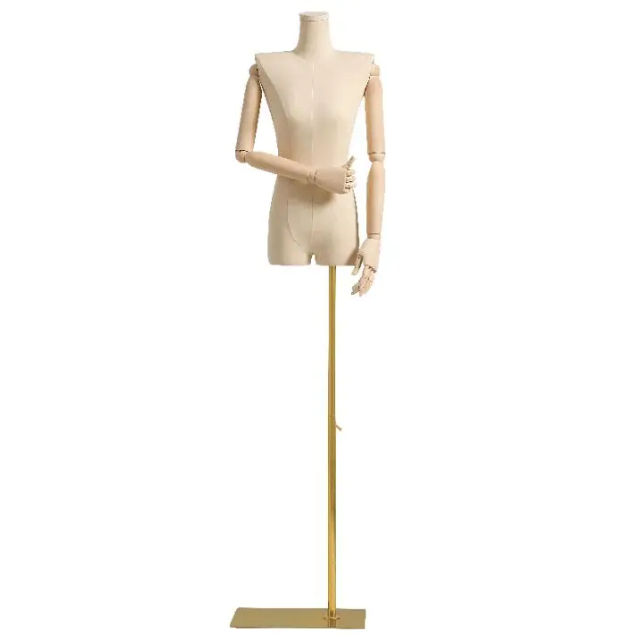 HighQuality Gold Arm Color Cloth Mannequin Body Stand Female Dress