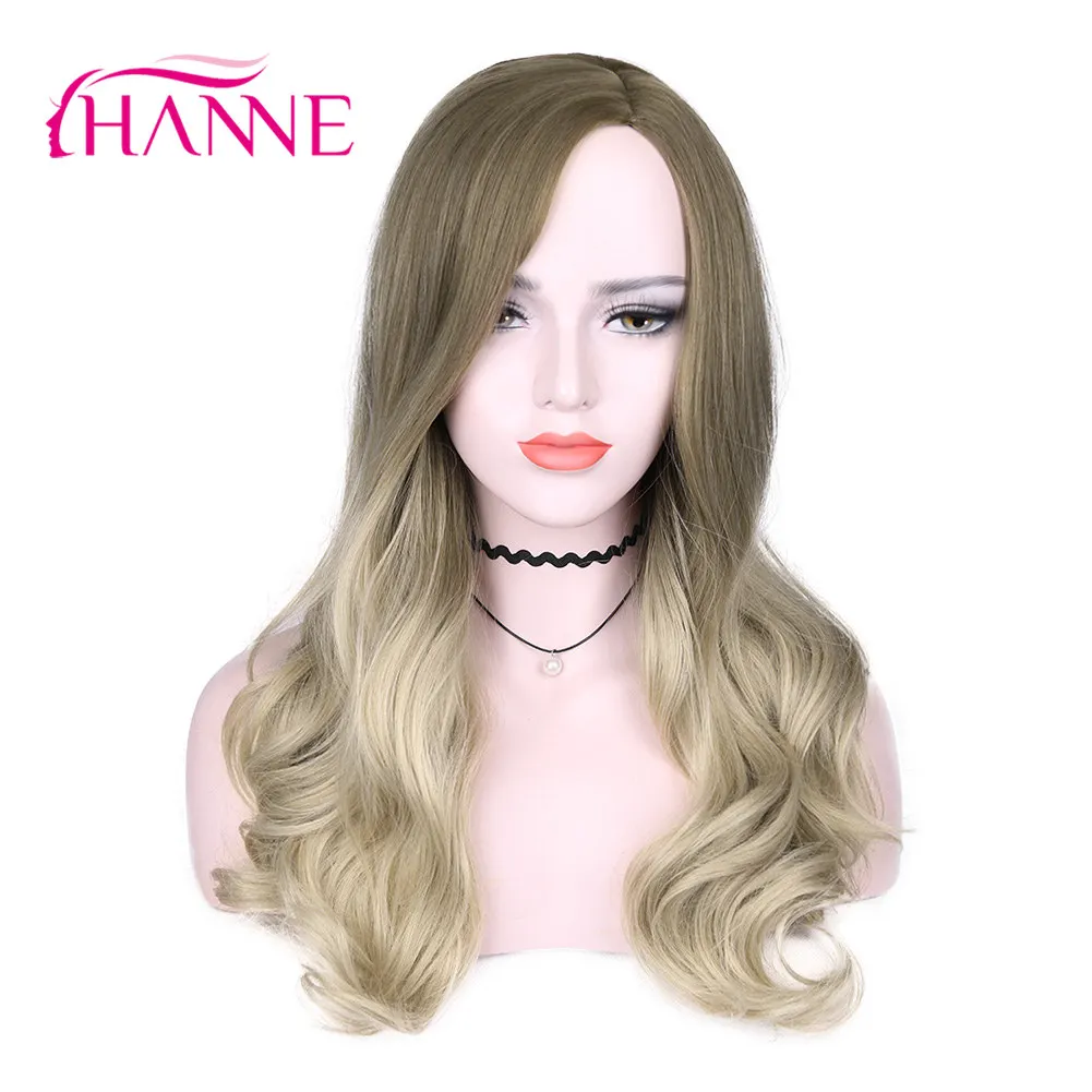 Ханне Длинные Светлые блестящие волнистые Перро синтетические натуральные парики для черных/белых женщин Pelucas для косплея волос