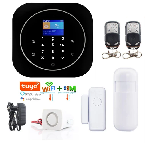 

Yobang Security Tuya APP Control Wireless Home Security WIFI GSM GPRS Burglar Alarm system Motion Sensor RFID Arm Disarm Alarm