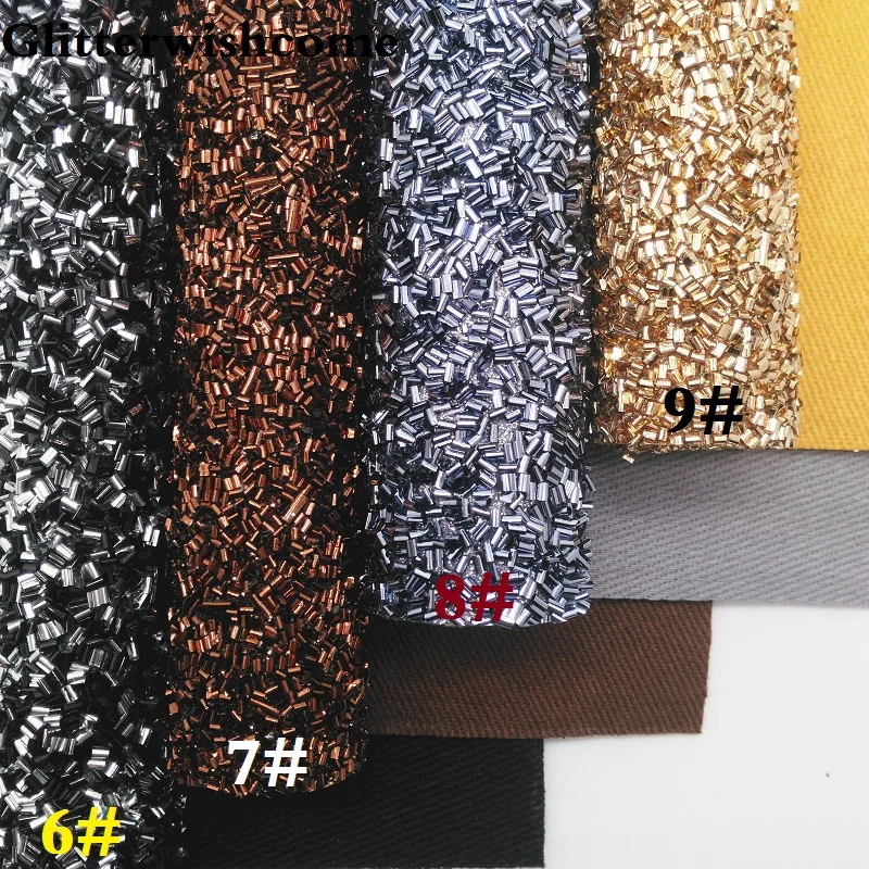 Мини рулон синтетической кожи Glitterwishcome 30x134 см крупная блестящая кожа винил для
