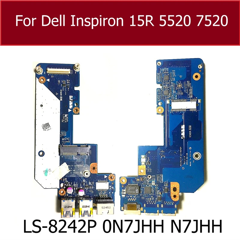 

USB Ethernet LAN Connector Board For Dell Inspiron 15R 5520 7520 LS-8242P 0N7JHH N7JHH USB Board Repair Parts