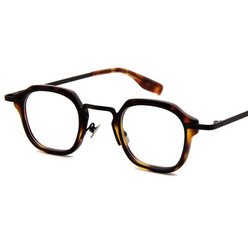 Vintage Small Square Eyeglasses Frames Acetate Metal Hand Made Glasses Custome Mens Women Rx able Prescription Fashion Full Rim