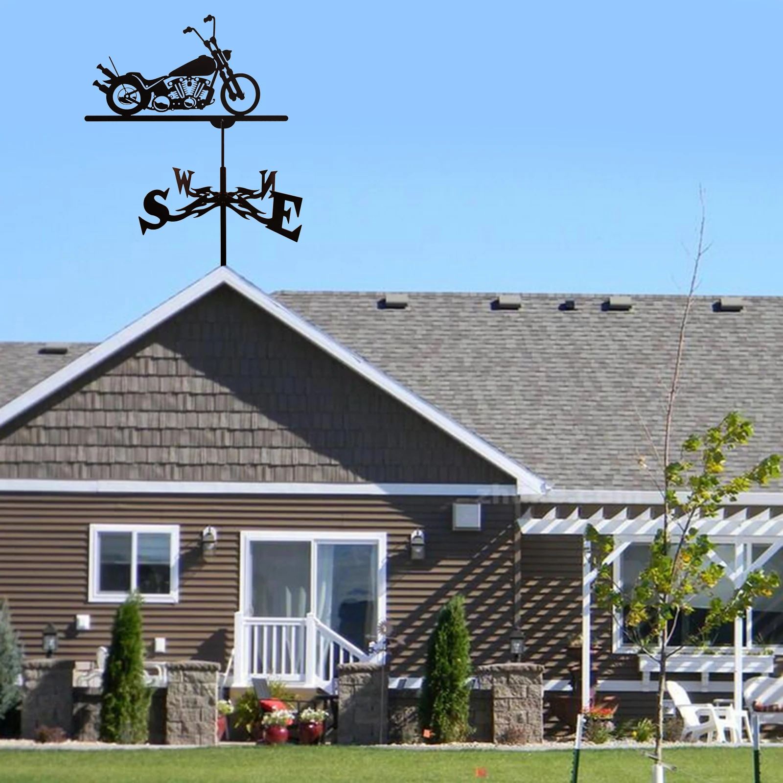 Weathervane Weather Vanes Roofs Retro Garden Stake Weather Vane Measuring Tools Outdoor Roof Decoration Architecture Decor Craft