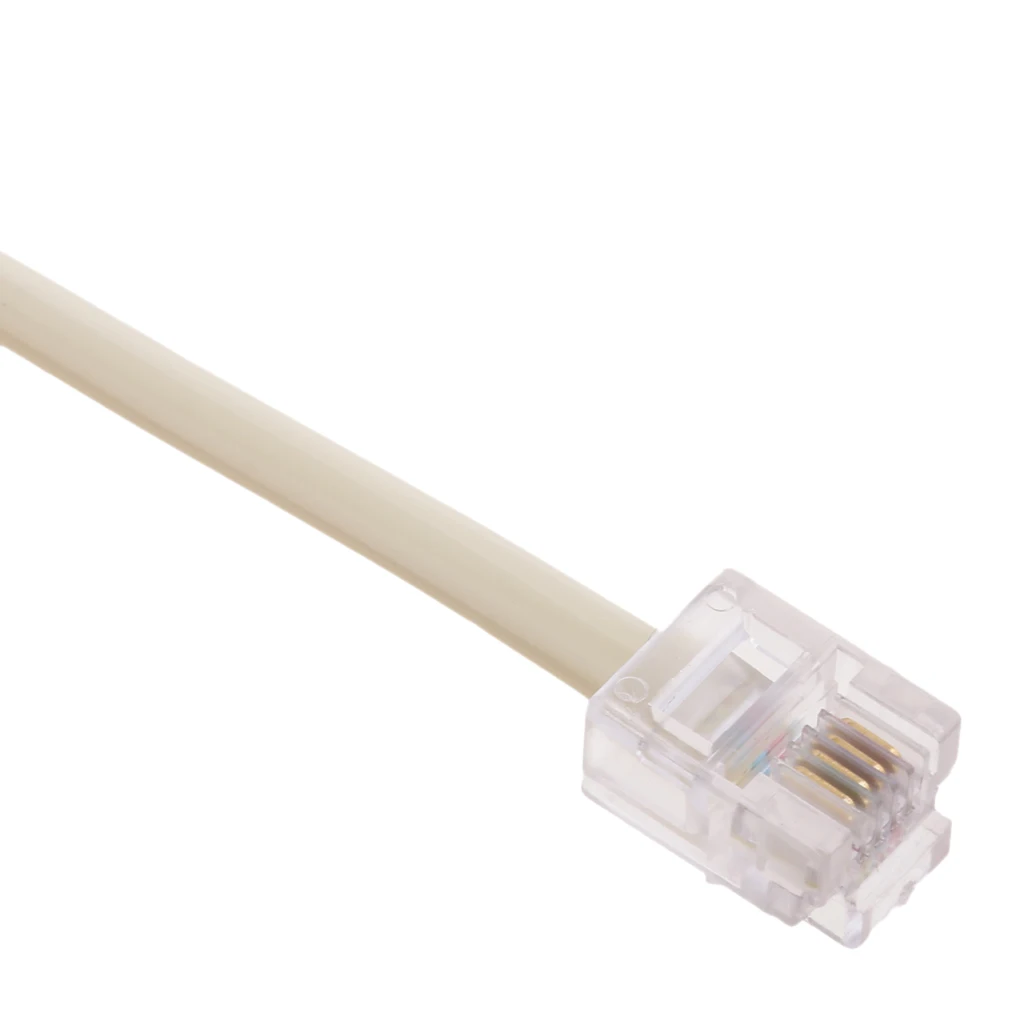 2 Way Outlet RJ11 Phone Modular Jack Line Splitter Adapter 6P4C Beige