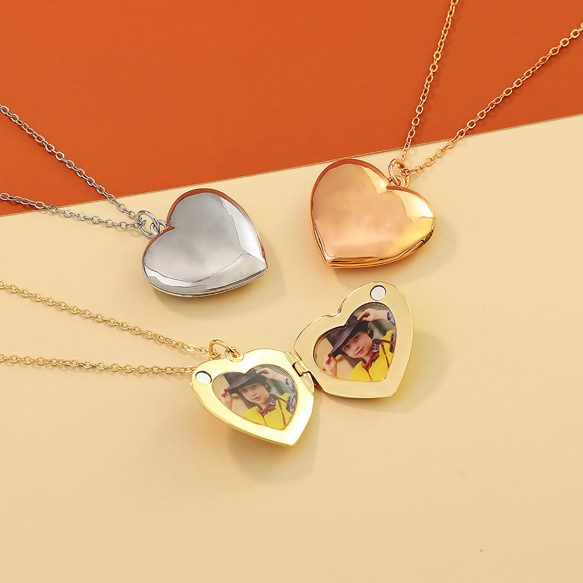 Heart Locket Shape Necklace Custom 