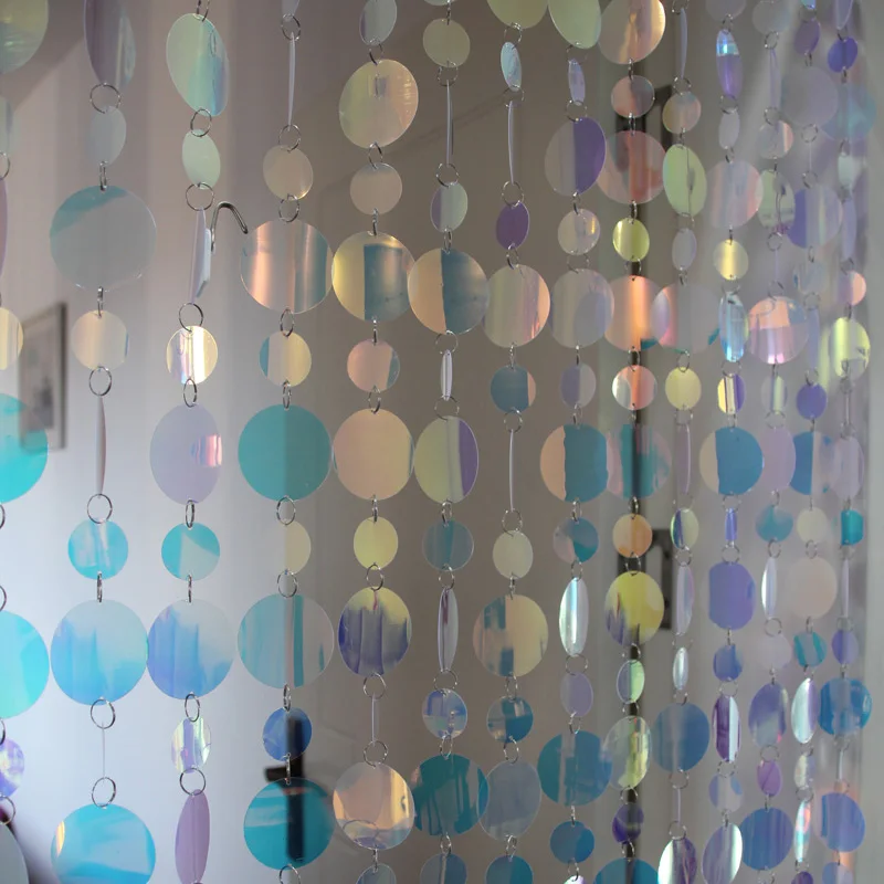 Transformez Votre Espace Avec Des Rideaux à Paillettes En PVC Avec Cinq Bandes De 100 Cm (bleu