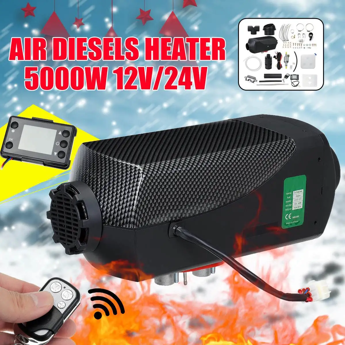

Car Heater 5KW 12V Air Diesels Heater Parking Heater With Remote Control LCD Monitor for RV, Motorhome Trailer, Trucks, Boats