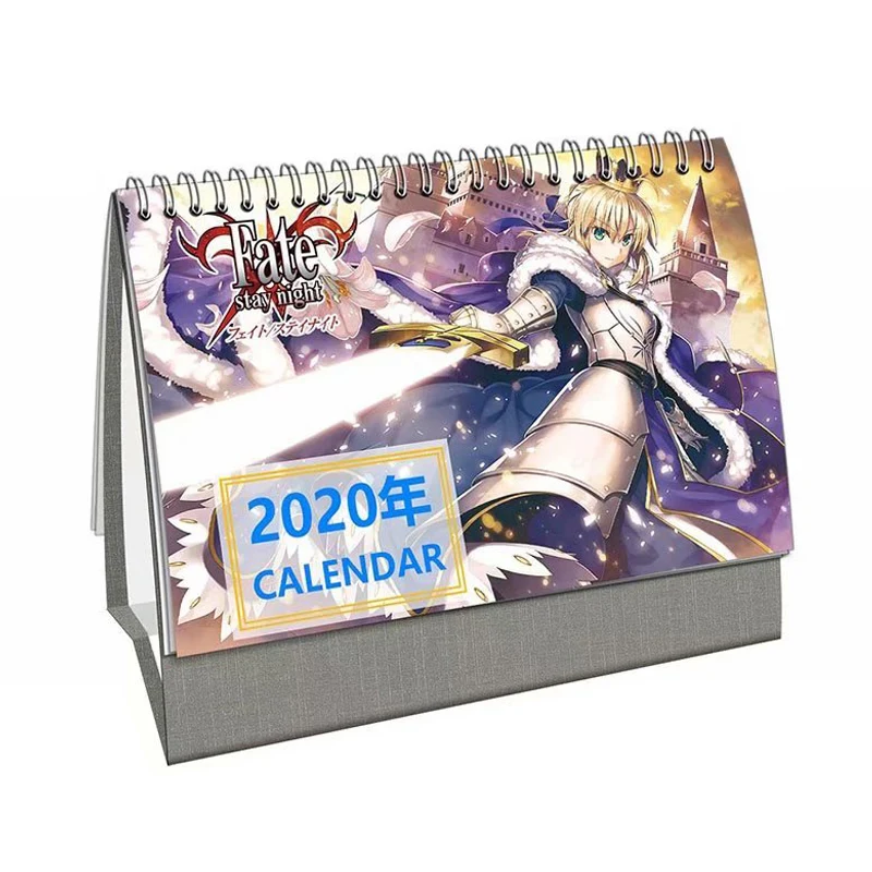 

Year 2020 Desk Calendar Anime Fate/stay night Shirou Emiya DIY Table Calendars Coil Daily Schedule Planner Desk calendar