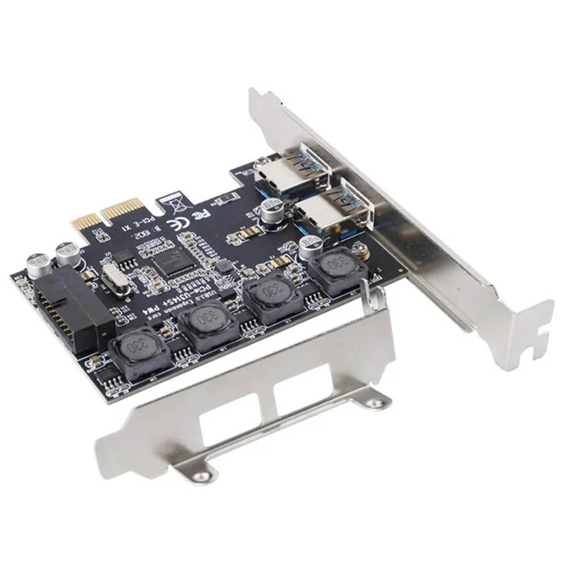

5Gbps Ultra-High Speed 19Pin Pci-E Card 2-Port Pcie To Usb3.0 19Pin + Front-Mounted Expansion Card for Desktop Computers
