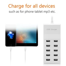 60 Вт 10 портов usb-хаб зарядная станция Powstro разветвитель зарядное устройство для мобильного телефона Smart IC Зарядка универсальная поддержка сыпучих товаров Прямая поставка