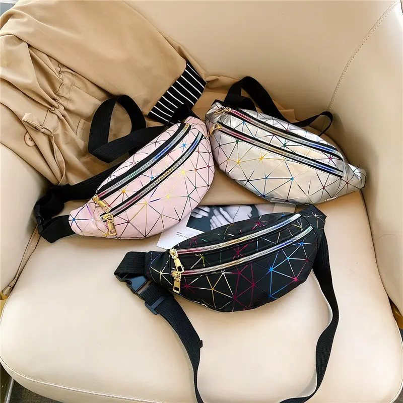 

Women fanny pack crossbody bags for Laser personality Fashion dual purpose female bag