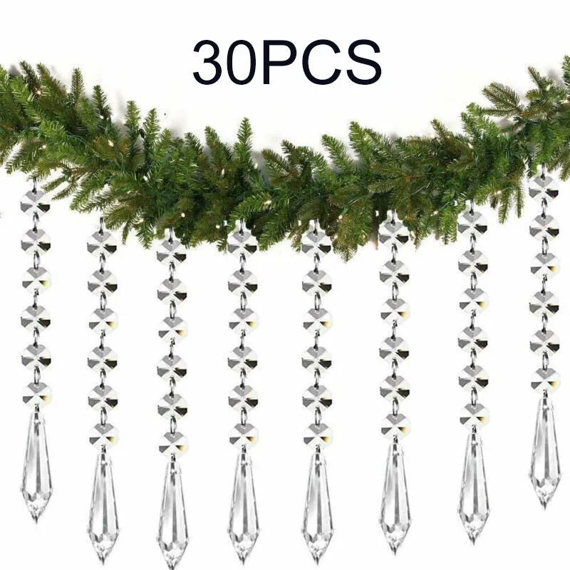 30PCS Wedding Crystal Decor Garland Acrylic Bead Chandelier Hanging Curtain