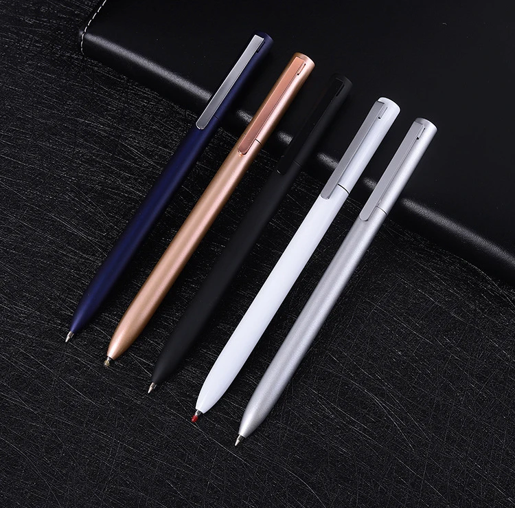 2022 Metal Gel Pen with Refill for Xiaomi Metal Pen Pens 0.5MM Black/Blue/Red Ink Smooth Rotating Low key Elegant for Business xiaomi haylou w1 blue