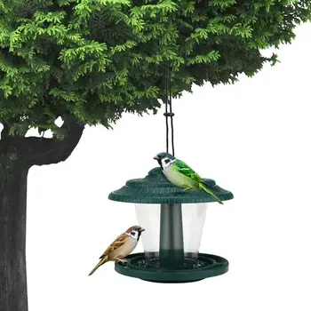

Waterproof Transparent Bird Feeder Outdoor Birdfeeders Seed Tray for Wild Birds Balcony Hanging Plastic Feeding Device