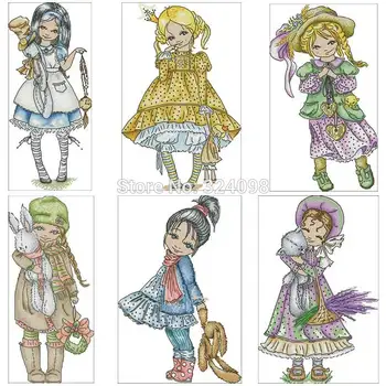 

Girls series cartoon patterns Counted Cross Stitch 11CT 14CT 18CT DIY Chinese Cross Stitch Kits Embroidery Needlework Sets