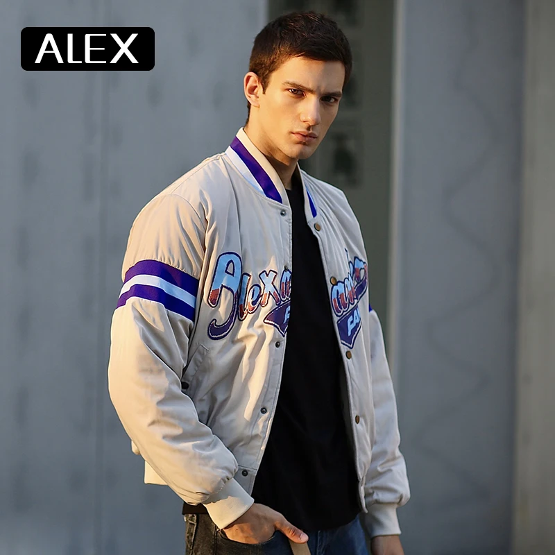 

Alex Plein Bomber Jacket Man Style 2020 Warm Winter Coats Streetwear Men's Fashion Stand Collar Outwear Best Sell Basic Classic