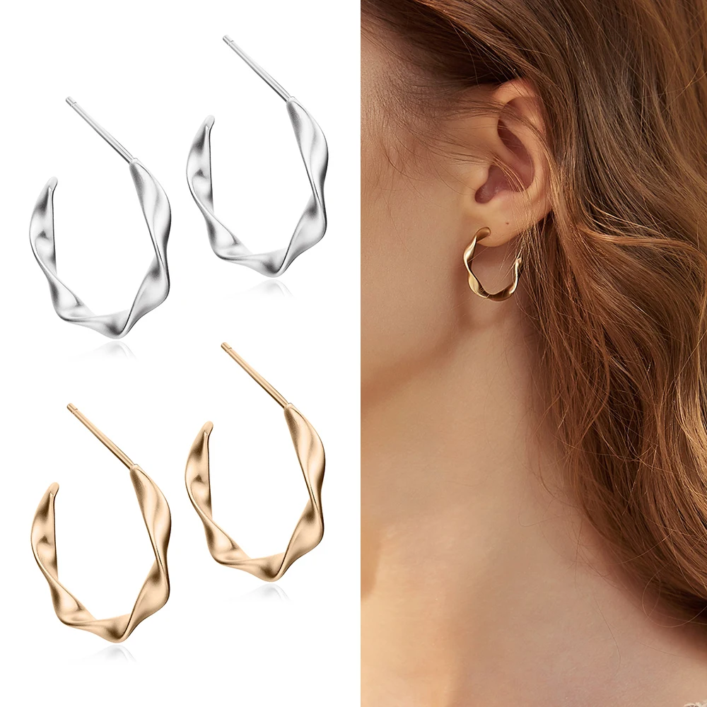 Модные серьги-гвоздики для женщин девушек матовые геометрические витые большой обод кольцо серьги ювелирные изделия