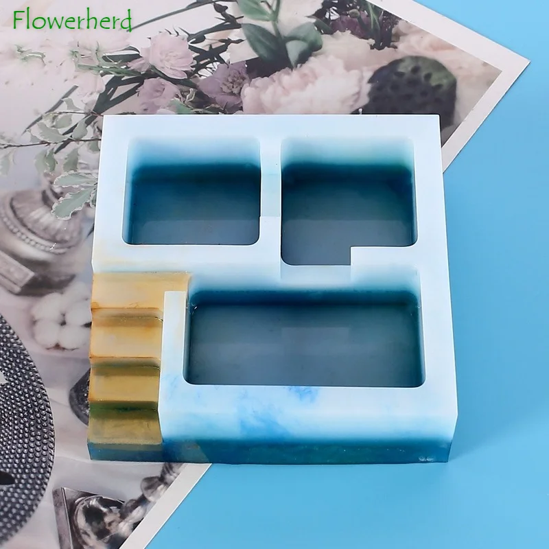 Large Small Square Flowerpot Clay Molds Succulent Plant Silicone