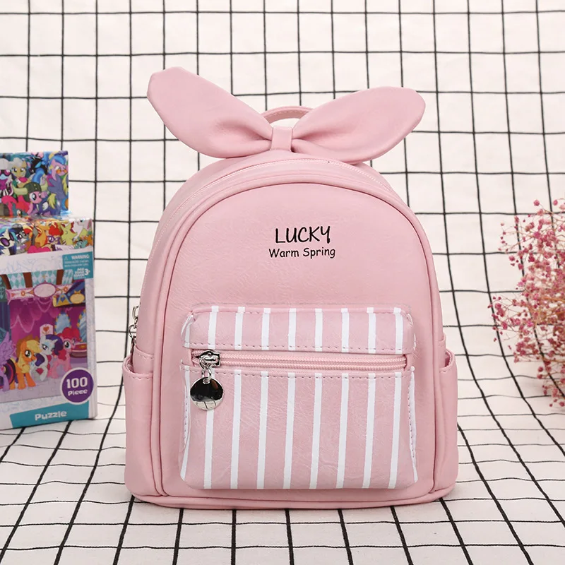 

Cute Creative Rabbit Eared Backpack Suitable 12-Year-Old following Girls
