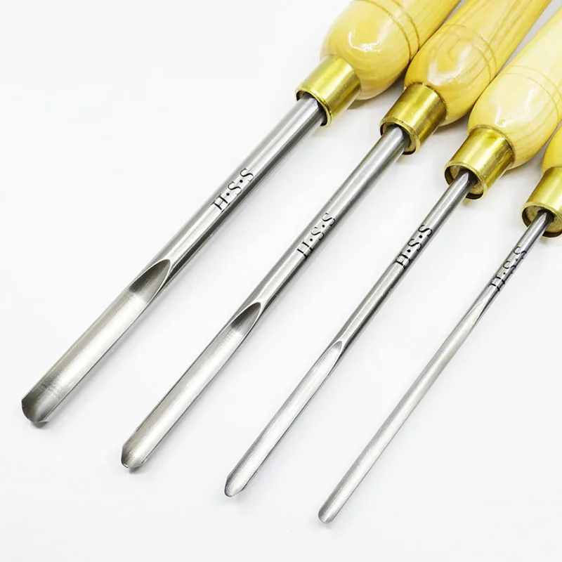 Baratos Cuchillo para trabajar la madera de acero de alta velocidad cuchillo redondo cincel herramienta de torneado de madera de 4 tamaños