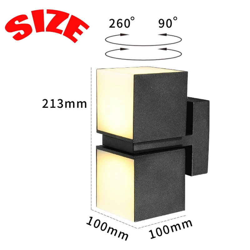 Светодиодный настенный светильник с поворотом, наружный водонепроницаемый IP65 Настенный светильник, домашний бра, декоративный светильник для помещений, садовая вилла, Балконная лампа