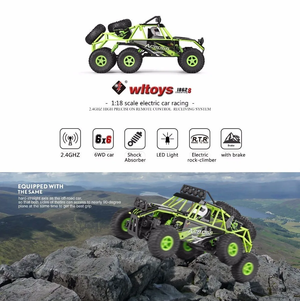 WLtoys 18628 автомобиль с дистанционным управлением 1/18 2,4 г 6WD Электрические игрушечные автомобили модель рок внедорожный гусеничный Альпинизм