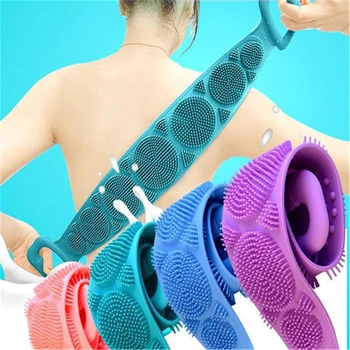 

62cm Bath Shower Silicone Body Brush Bath Belt Exfoliating Back Brush Belt Wash Clean Bath Scrub Belt Towel Dropshipping