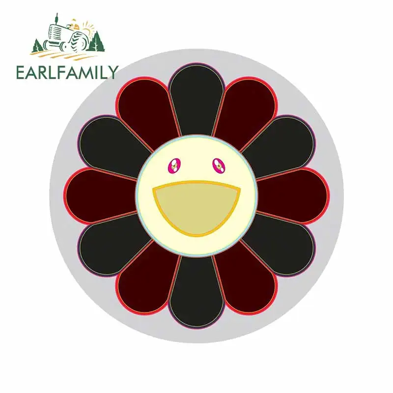 

EARLFAMILY 13cm x 12.9cm for Takashi Murakami Motorcycle Car Bumper Window Stickers Vinyl Waterproof 3D Scratch-proof JDM Decal