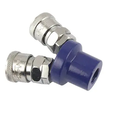 

2 Way Air Hose Pass Quick Coupler w Aluminum Socket