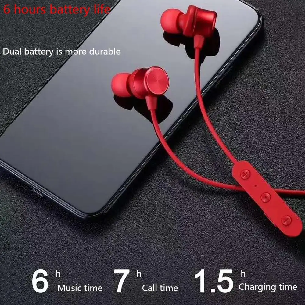 Музыкальные наушники Bluetooth 5,0, спортивные наушники для бега, беспроводная bluetooth-гарнитура для IPhone, samsung, спортивные наушники, Двойные стерео наушники-вкладыши