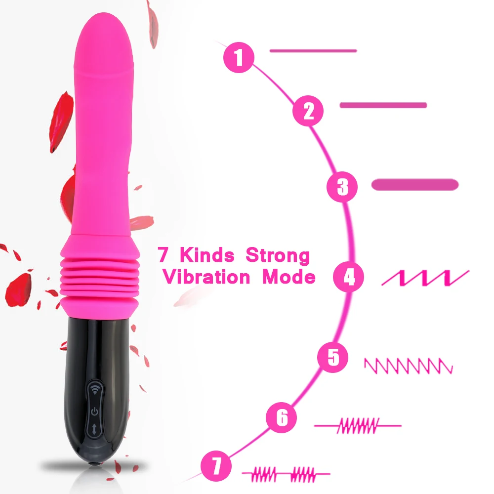 Thrusting Dildo Vibrator Automatic G spot Vibrator with Suction Cup Sex Toy for Women Hand Free
