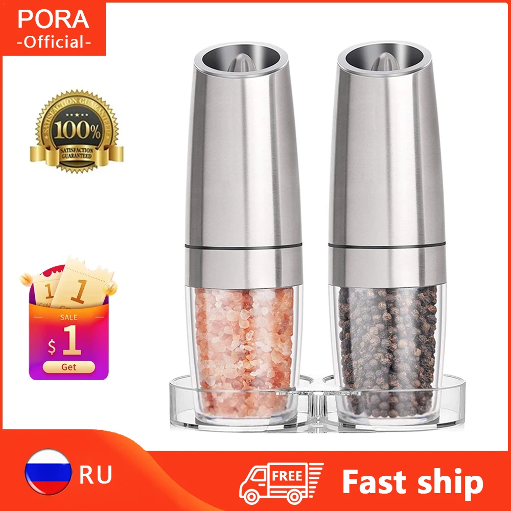 Pepper Grinder Spice Salt And Gravity-Induction Stainless-Steel Electric Kitchen Automatic