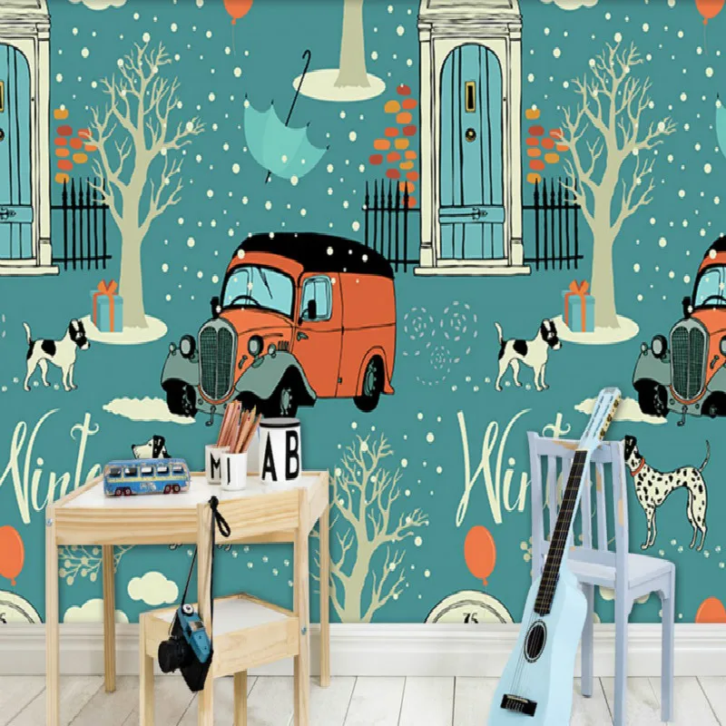 

Dropship Dropship Custom Mural Lovely Children'S Bedroom Kindergarten Wallpaper Decorative Painting Decoration Mural Fleur
