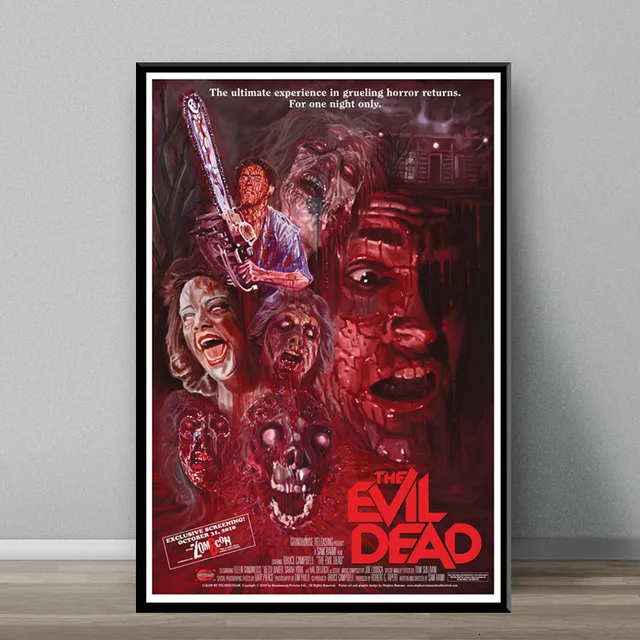 thumbnail image 1 of Pósteres e impresiones de pintura en lienzo abstracto de la clásica película de terror The Evil Dead, imágenes artísticas de pared para la decoración del hogar del dormitorio, 1 of 4