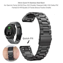 26 22 20 мм ремешок для часов для Garmin Fenix 6X6 S 6 5X5 5S Plus 3HR D2 S60 часы быстросъемный ремешок из нержавеющей стали