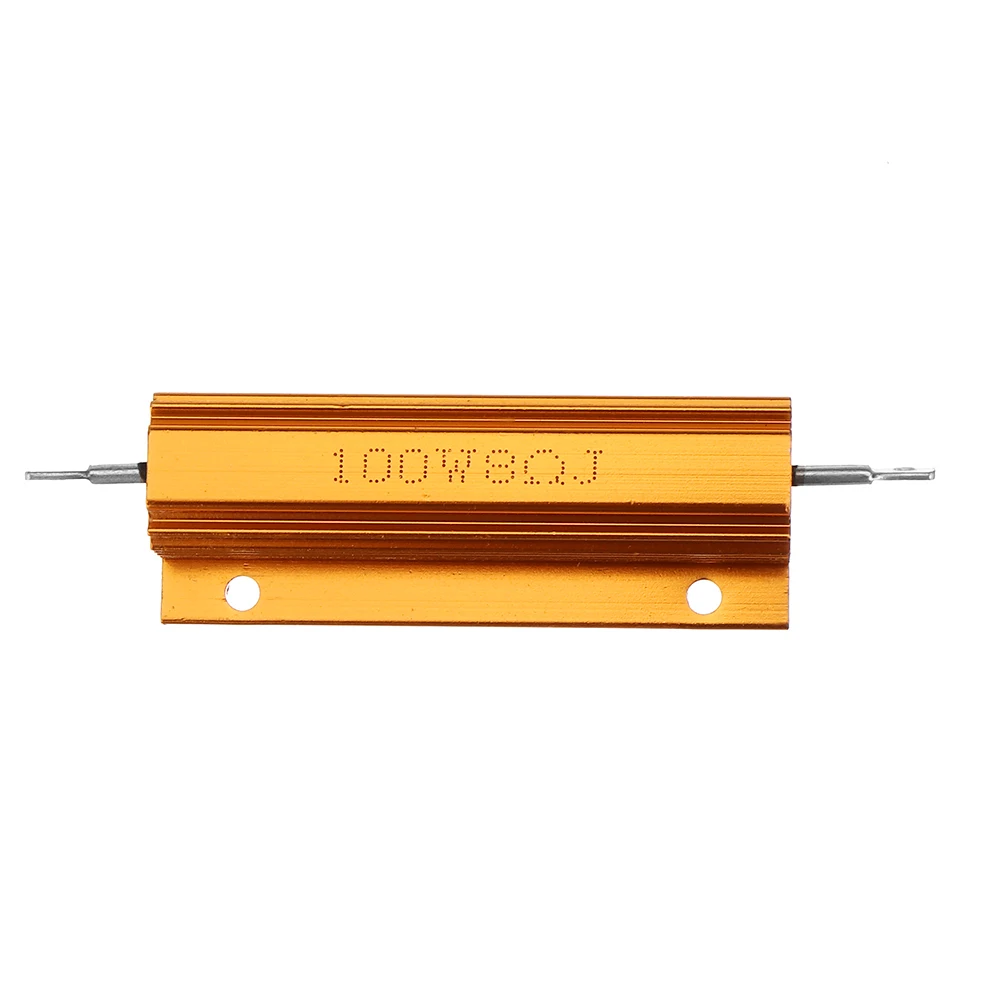 RX24 100W 8R 8RJ металлический алюминиевый корпус резистор высокой мощности Золотой металлический корпус радиатор сопротивление резистор