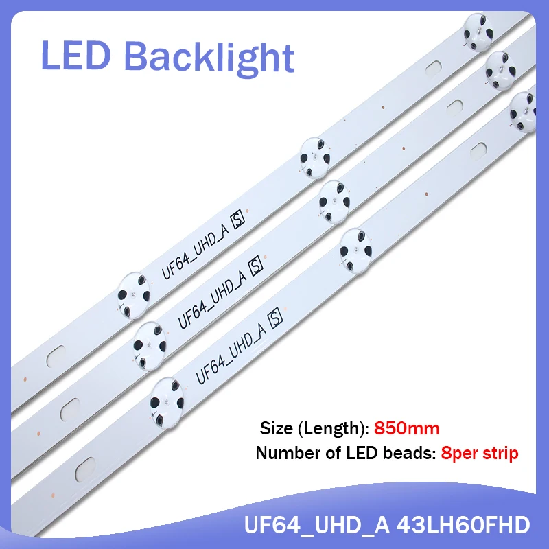 Комплект из 9 светодиодных лент для подсветки LG 43UH6030 43UF640 UF64_UHD_A 43LH60FHD 43UF6407 43UH610V