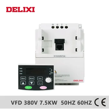 

DELIXI E102 AC 380V 7.5KW three phase output VFD Frequency Converter for motor speed 50HZ 60HZ Adjustable frequency inverter