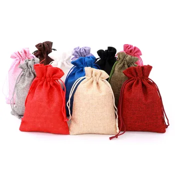 

100 Pcs/lot Bead Storage Containers , Jewelry Packing Bag , Linen Packaging Bags ,Drawstring Pouches Holder Can Custom Logo