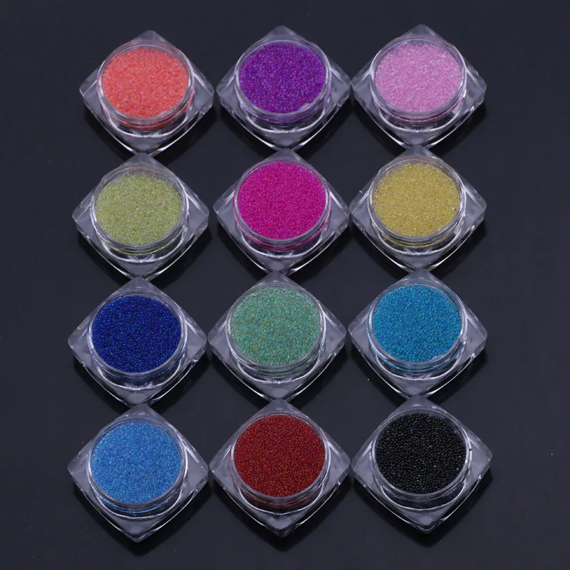 

DIY Glass Bead for Manicure 12-Color Set Micro Drill Hot Sales Nail Rhinestone-sticking 2g-Crystal shi pin zhu New Style