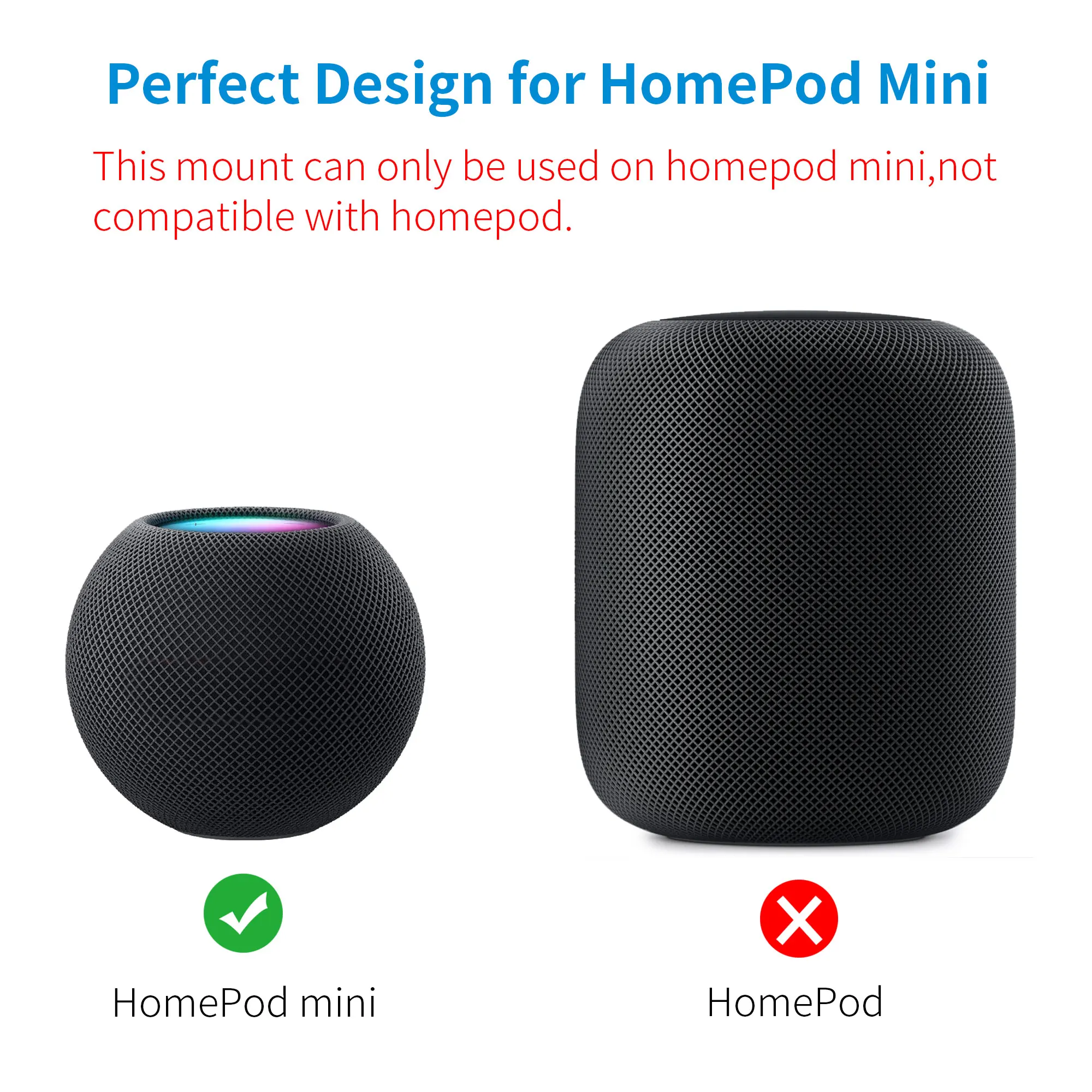 Supporto Parete Per HomePod Mini - Stand Con Gestione Cavi, Rotazione 360&deg; E Design Compatto, Bianco