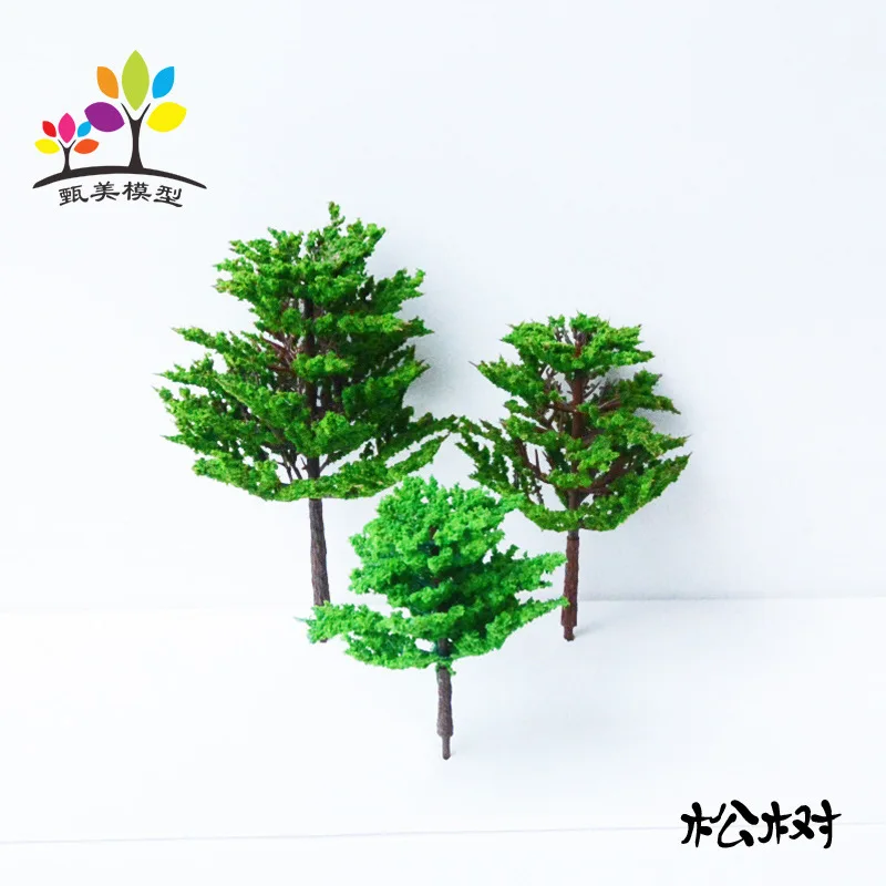  Sand Table Building Model Material DIY Sand Table Landscape Street Trees Model Pine Model Green Sno