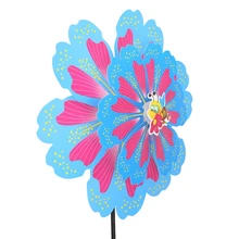 Большой двойной слой цветок ветряная мельница ветер Спиннер детская игрушка двор украшения сада 72XF