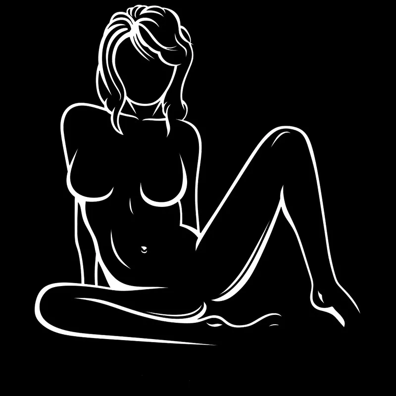 

Personality Sexy Girl with Long Hair Styling Creativity Bumper Window Windshield Cover Scratches Waterproof Accessories PVC